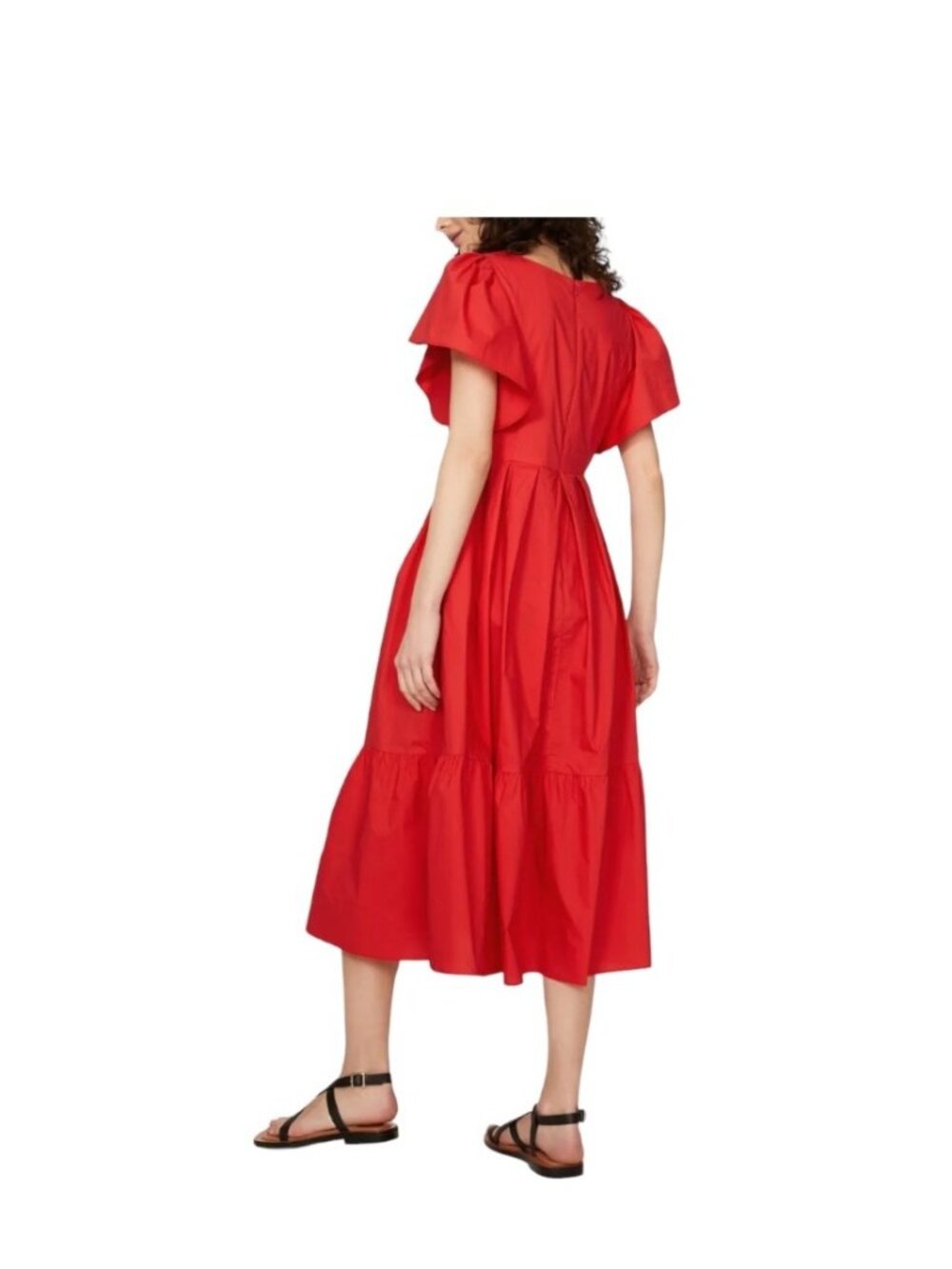 Marissa Webb Prairie Tiered Maxi Dress Coral Size 14 Boho Vacation Cottagecore - Picture 12 of 16